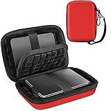 ProCase Doppelte Festplattentasche für 2 Externe 2,5' HDD, Externe Festplatte Tasche kompatibel mit Canvio Partner, Intenso Memory, WD My Passport/Elements, Seagate Portable Reisetasche -Rot