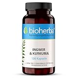 100 Kurkuma Kapseln mit Ingwer Hochdosiert Kapseln Ginger Curcumin Curcuma extrakt Mit Chrom für Stoffwechselunterstützung & Blutzuckerregulierung Antioxidative Wirkung, PZN 17192073 von BIOHERBA