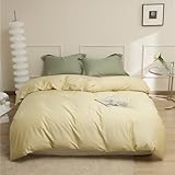 LSZHBSL Bettwäsche Bettbezug 180 x 220 cm Baumwolle mit Reißverschluss kuschelig weich und bügelfrei Sleeptime Bettwäsche Bettbezug