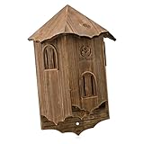 Burg Fledermaushaus aus Holz für den Außenbereich – Große Box mit drei Kammern, perfekt entworfen, um Fledermäuse anzulocken – langlebig und einfach aufzuhängen