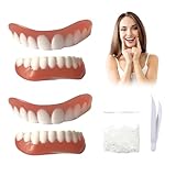 YANINEE 2 Paar Zahnprothesen, Zahnersatz Prothese Komplett, Silicone Reline Denture Set