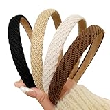 Zernblend 4 Stück Trendige Stirnbänder, Haarreifen Damen, Haarreif, Haarreifen (Schwarz/Beige/Kaffee/Braun)