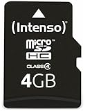 Intenso microSDHC 4GB Class 4 Speicherkarte inkl. SD-Adapter, schwarz