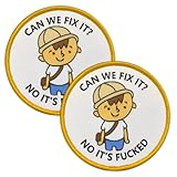 Können wir es reparieren? Nein, It's Fucked Patch, lustig, trendig, Meme, Klettverschluss-Emblem für Rucksack, Weste, Uniform, Mäntel, Jeans, Biker, Motorrad, Kleidung, Taschen, Helm, Hundegeschirr