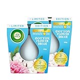 Air Wick Wohlfühl-Duftkerze DUO im Glas – Duft: Cotton Flower Dream – Enthält natürliche ätherische Öle – Duftkerzenset mit je 2 Kerzen