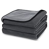 PETTOM wasserdichte Hundedecke 100x75cm, Weiche Hundedecke für große und kleine Hunde, Schutzdecke für Sofa, Bett Autositz, Möbel - 30°C waschbar (M, Grau)