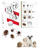 FUGLUS 2 Stück Zeckenkarte,Zeckenentfernung Karten,Zecken Waagenkarte mit Lupe,Personalisierte Zeckenzange,Schnelle Reinigung von Zeckenkarte für Menschen Kinder Hunde Katzen