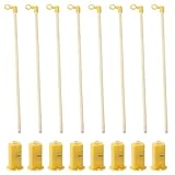 HENGBIRD 8pcs Laternenstab Led und Laternenlicht Diy Laternenstab Kinder Laternenstab Holz Laternenstab Holz mit Led Warmes Gelb Mini Laternen Deko für Halloween-KüRbislichter Laternenstab St Martin