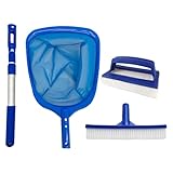 4 Stück Pool-Reinigungsnetz mit Pfosten, 45 x 32 x 7 cm, Reinigungsset für oberirdische Pools, ABS, Pool-Reinigungsnetz, für Schwimmbäder