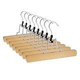8 x Hosenbügel Klemmbügel VonBueren | Hosenspanner aus Holz | Kleiderbügel für Hosen | rutschfest | mit drehbarem Haken