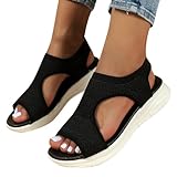 orthopädische Sandalen Damen Sommer bequem mit Absatz extra weit, Orthopädische Sandalen Damen Sommer Waschbare Slingback Orthopädische Slide Sport Sandalen mit Weiche Fussbett Bequem Sommerschuhe