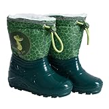 ESTEXO Kinder Gummistiefel Regenstiefel Thermostiefel Mädchen Jungen gefüttert Grün Krokodil 29