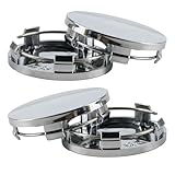 4 Stück Radnabenkappen für Felgenkappen, Nabendeckel ID 56mm OD 60mm, Felgendeckel, Radnabendeckel, Auto Nabenabdeckung, Universal ABS Nabenkappen für Auto Zubehör Radnabenabdeckung (Silber)