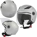 Kinderhelm Motorrad Roller Jungen Kindersicherheit ECE 22 06 Silber L