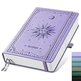 EMSHOI Notizbuch A5 Gepunktetes, Bullet Dot Journal 320 Nummerierten Seiten, Hardcover mit 1 Innentasche, Geeignet für Frauen und Männer für Schule, Arbeit, Zeichnen, 14,5 x 21 cm - Hellviolett