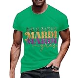 Cowboy Shirts Herren Karneval Gedruckt Kurzarm T-Shirt Herren Schwarz Shirts Langarm, grün, L