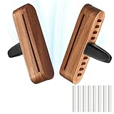Auto Diffuser, 2 Stück Auto Diffuser für Ätherische Öle, Auto Duft Innenraum, Auto duft mit 8PCS Nachfüllauflagen, Auto Duft Holz für mehr Fahrspaß und Fahrfreude Ohne Öl