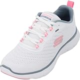 Skechers Damen Flex Appeal 5.0 New Path Low-Top-Sneaker, White Mesh/Pink & Light Blue Trim, 38 EU