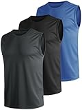 Teesmen Tank Top Herren Tanktop Muskelshirts Ärmelloses Shirt Achselshirts Axelshirt Muscle Sommer Sport Gym Lauf Fitness Atmungsaktiv MäNner Set 3er Pack (1, XL)