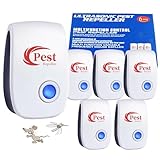 Ultraschall Schädlingsbekämpfer 6 Pack, Elektronische Insektenschutzmittel Moskitoschutz, Ultraschall Mäuseschreck, Pest Repeller Innenräumen für Insekt gegen Moskito Ratten Kakerlaken Ameisen