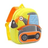 Graceever Kleinkind Rucksack, Bagger Rucksack Kindergarten Kindergartenrucksack, Cartoon Kinder Tier Cartoon Mini Tasche Plüsch Kinder, für Baby 1-5 Jahre