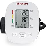 Sinocare Oberarm Blutdruckmessgeräte,Digitales Automatisches Arm-Blutdruckmessgerät,Blutdruckmessgerät für den Heimgebrauch einstellbare Große Manschette 22-42 cm (13.70×10.40×11.20)