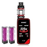 Elektronische Zigarette,Authentic Smok 225W X Priv Kit,Vapes Starter Kit mit 8ml TFV12 Prince Tank und Colorfulscreen,Ohne Nikotin, Ohne Flüssigkeit (Schwarz Rot)