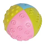 Simba 104010006 - ABC Entdeckerball 4-fabig, Kunststoffkugel mit verschiedenen Oberflächen zum Fühlen und Entdecken, 8cm, Babyspielzeug ab 6 Monaten, S