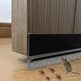 Türdichtung, 1m TPE Bürstendichtung, 53mm Türdichtung Selbstklebend mit Bürste, Höhe 3cm, Schnell & Einfach Angebracht, Ideal Auch Als Schallschutz, Kälteschutz (Schwarz)