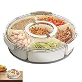 Snack-Serviertablett mit Deckel | Snackplatte mit 6 Fächern | Trockenobst Snackbox Transparent Küche Lebensmittelbehälter für Picknick Reisen