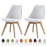 mcc direct Esszimmerstühle im 2er Set, Küchenstühle, Bürostühle, Designer Schalenstuhl, Eva (Weiß)