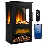 Ambiness Elektrokamin | 2 Heizstufen | 900W - 2000W | viele Modelle | LED - 3D Flammeneffekt mit Farbwechsel | inkl. Fernbedienung Timer & Thermostat | Überhitzungsschutz | Magnus