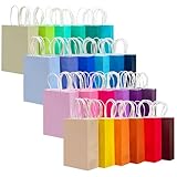 Gcardist 24 Farben kleine Geschenktüte mit Griffen Bulk 24PCS Papier Partytüten 8.3x6 x3Inch mehrere Verwendungen (15x8x21cm,kleine Größe)