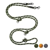 Floxik Premium Führleine für Hunde grün | Hundeleine 3m verstellbar | Tauleine für kleine & mittelgroße Hunde | Robuste und stilvolle Umhängeleine für euer gemeinsames Outdoorabenteuer