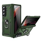 Kainevy Schutzhülle für Samsung Galaxy Z Fold 7, strapazierfähig, mit Metallringständer und Scharnierschutz, schlankes, robustes Silikon und Polycarbonat, militärische Qualität, stoßfest, passend für