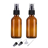 60ml Braunglas Sprühflasche für ätherische Öle, kleine nachfüllbare Reise Feinnebel Sprühflasche glas,taschenzerstäuber, hausgemachte Reinigungsmittel und Fingerzerstäuber Parfümzerstäuber (2 Stücke)