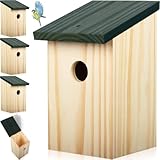 4er Set Nistkasten Nisthöhle aus Massiv - Holz für kleine Vögel Meisen Vogelhaus