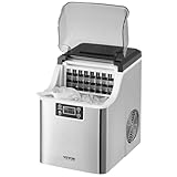 VEVOR Eiswürfelbereiter Eisbereiter Eiswürfelmaschine 24 Würfel in 15 Minuten, 20,4 kg / 24 h, tragbarer Eiswürfelbereiter mit Schaufel & Korb, Eismaschine mit 3 Größen für Küche Bar Party