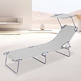Verstellbarer faltbarer Strandstuhl mit 4 Positionen, tragbarer Outdoor-Liegestuhl für Sonnenbaden, Camping, Pool und Terrasse, bequemes und leichtes Design