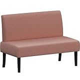 Yaheetech Küchensofa 2-sitzer Sitzbank Polstersofa aus Cordstoff Doppelsofa ohne Armlehnen Stoffsofa Loungesofa fürs Wohnzimmer/Eingangsbereich/Büro, Rosa