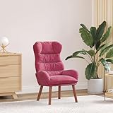 UTSRABFA Relaxsessel Weinrot Samt ohrensessel mit hocker cocktailsessel for Schlafzimmer Balkon