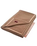 Ritter Decken® Maharani Kamelhaar-Decke 100x150cm | 100% Reines Kamelhaar | Naturbelassen | Temperatuausgleichend | Ideale Tagesdecke | Kamelfarben