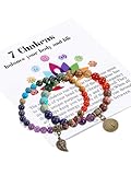 Zysta 7 Chakra Armband Echte Steine Lebensbaum Armbänder Natürliche Edelstein Yoga Armband Energietherapie Balance Buddha Armband fur Damen (7 Chakra)