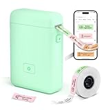 LFPERT Etikettiermaschinee,HP2-S etikettendrucker Bluetooth,Mini Label Printer mit Schablonen für Zuhause, Büro, Organisation, Aufbewahrung,Tragbarer Etikettendrucker kompatibel mit iOS, Android,grün