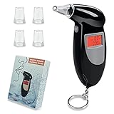 UOUCOO Alkoholtester Promilletester Tragbar Alkoholtester Polizeigenau,Mit 5 Mundstücke,Promillemessgerät Polizeigenau,Halbleiter Sensor Atemalkoholtester,Mit Digitalem LCD-Bildschirm Alkoholtest
