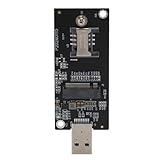 Sxhlseller Netzwerkadapterkarte, Robuste M.2 Keyb -to -WWAN Moduladapter Multifunktionelle Konnektivität in SIM Karte für Zuhause Eingebaute Konnektivität (2 Antennen)