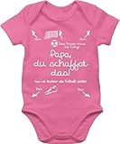 Shirtracer Baby Body Junge Mädchen - Sprüche - Papa du schaffst das Fußball - weiß - 1/3 Monate - Pink - strampler daddy babymode witzig spruch fussball bodys babybody mit sprüchen spruche anleitung