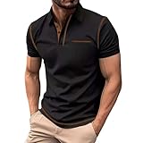 Poloshirt für Herren Freizeit für Outdoor-Aktivitäten Oberteil Klassische Polohemd Kontrastfarbe Tee Top Lustige Tops Hochwertiges Hemd Knopfleiste Bekleidung Golf Tennis Sport T-Shirt