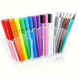 Schreibtisch-Organizer mit vier geteilten Fächern aus transparentem Acryl, mit glatten Kanten und geeignet für die Organisation von Schreibwaren und kleinen Accessoires