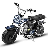 Dirt Bike Pocket Bike Kinder 105CC 4-Takt benzinbetriebenes Off Road Mini Dirt Bike Pit Bike mit Automatikgetriebe und Seilzugstarter 4 Arten von DIY-Aufklebern Bike ab 13 Jahre (Blau)